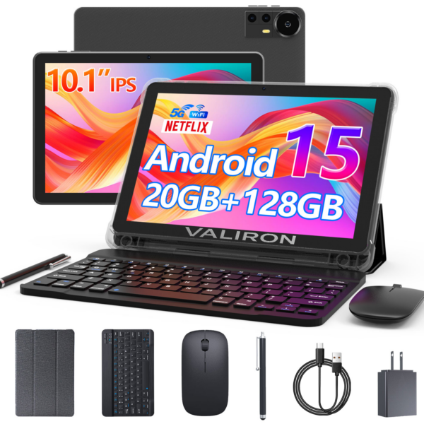 Tablet Valiron 10.1" Android 15 IPS 4GB/128GB + klawiatura mysz etui rysik